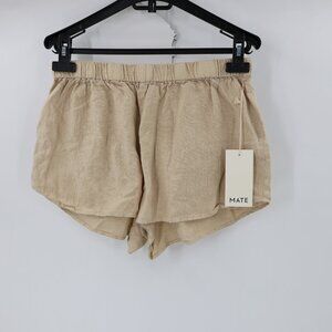 NWT MATE the Label Shorts Womens Medium 2" Linen Everyday Elastic Waist casual